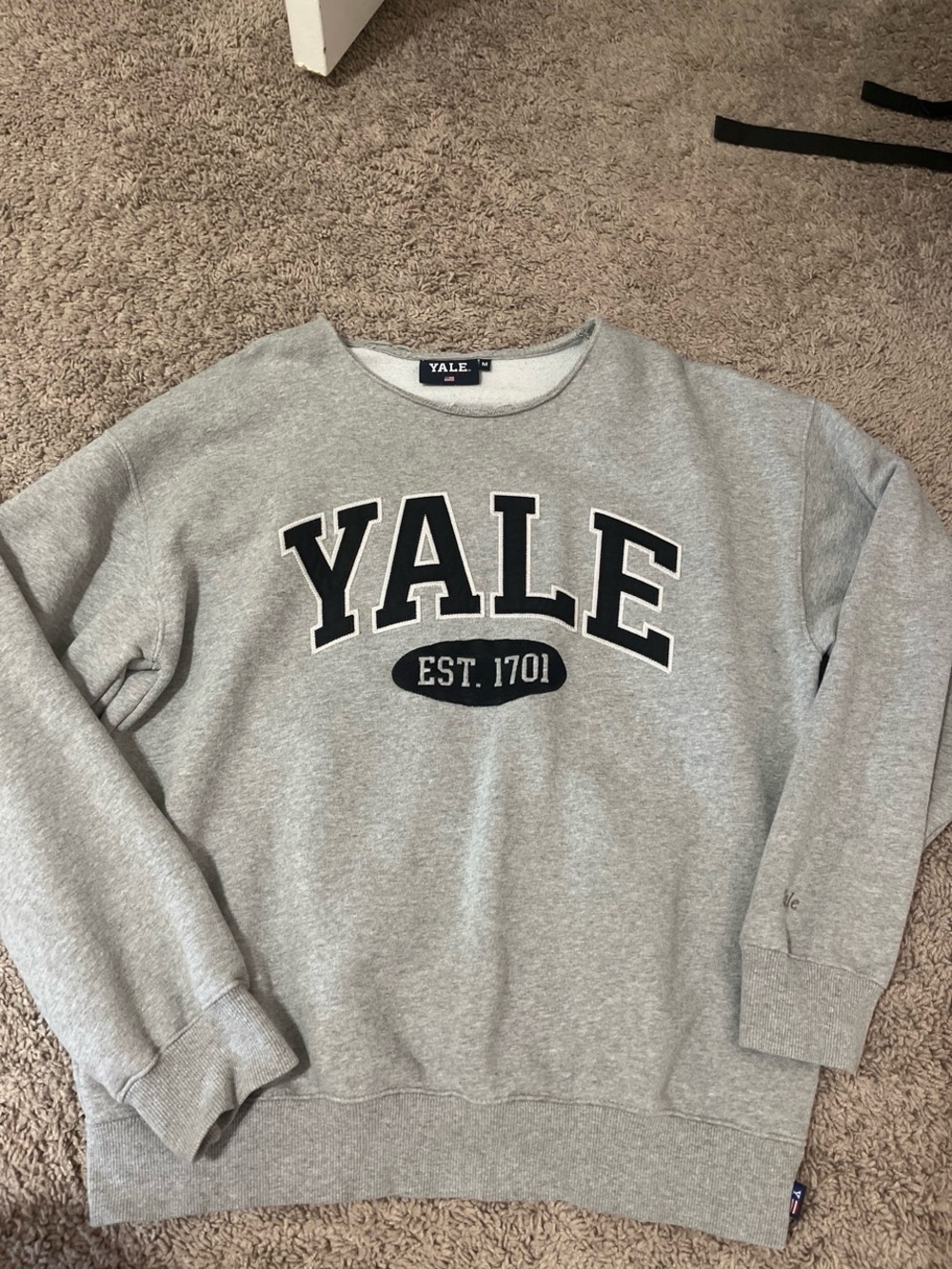 Yale Gray Crewneck Sweatshirt with Navy Logo